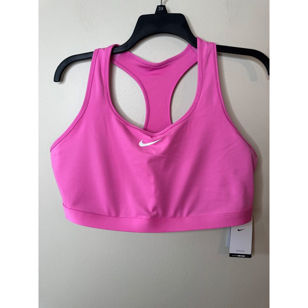 Nike Swoosh High Support Sports Bra Pink Racerback Womens 3X